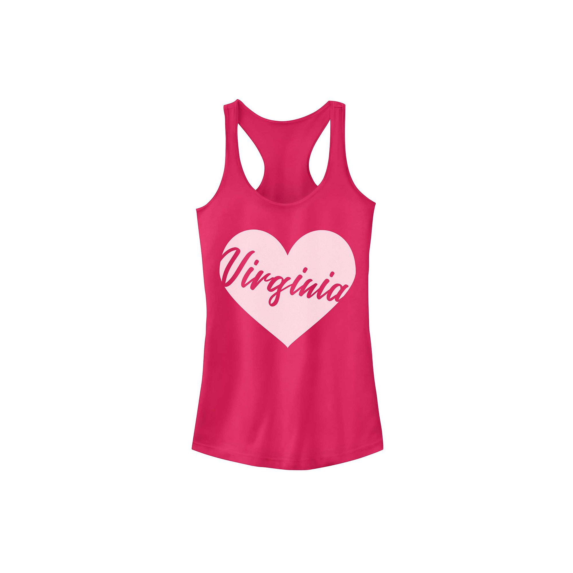 Juniors Virginia Heart Graphic Tank Top, Girls, Size: XS, Raspberry