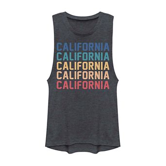 Juniors' California State Graphic Muscle Tank Top