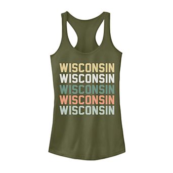 Juniors' Wisconsin State Graphic Racerback Tank Top