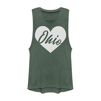 Juniors' Ohio Heart Graphic Muscle Tank Top