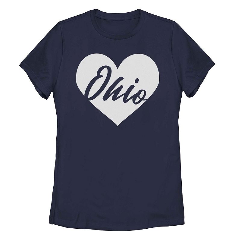 Juniors Ohio Heart Graphic Tee, Girls, Size: Small, Blue