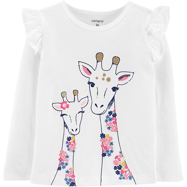 Baby Girl Carter's Floral Giraffes Jersey Tee