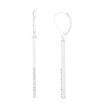 Nine West Pave Stick Linear Drop Earrings