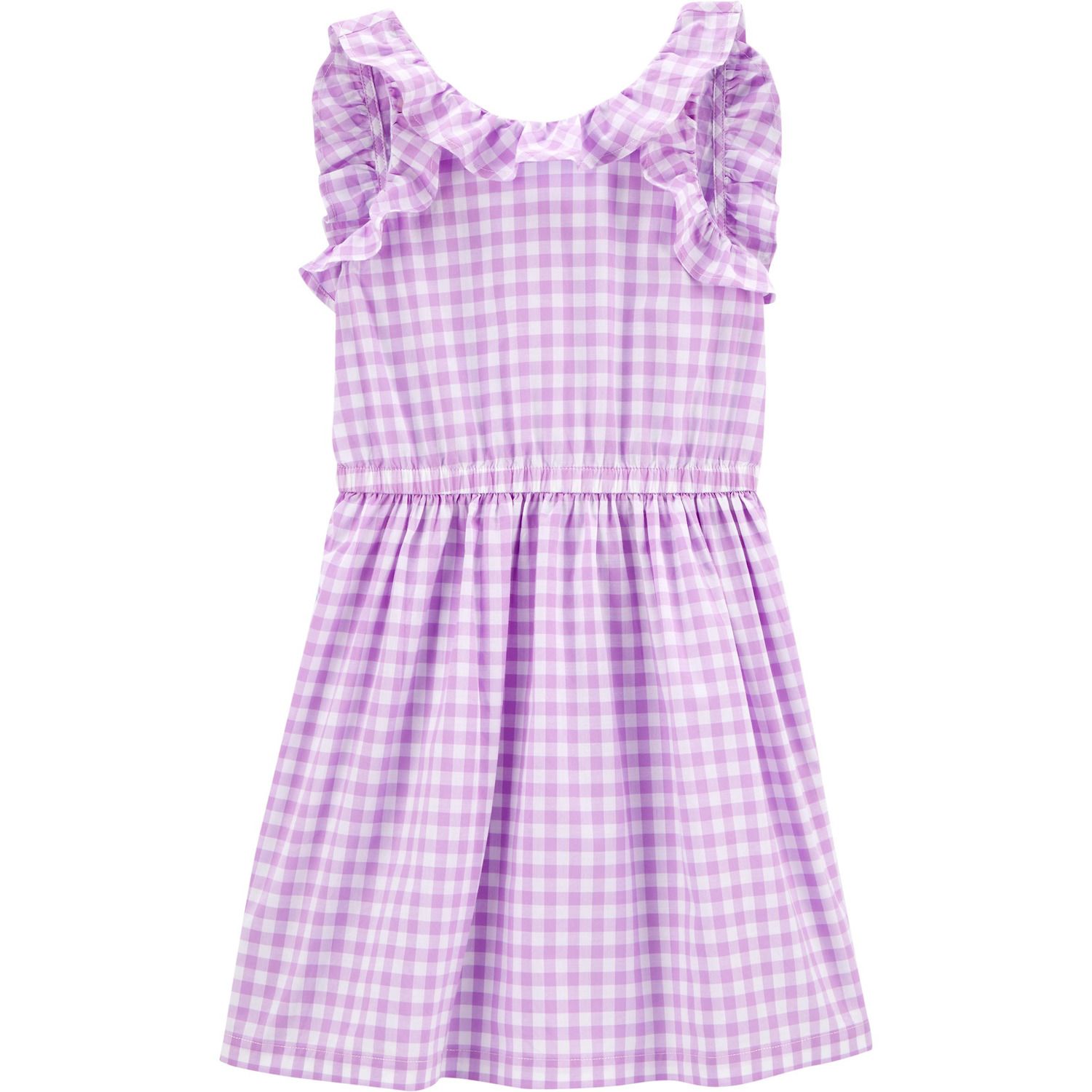 girls purple gingham dress