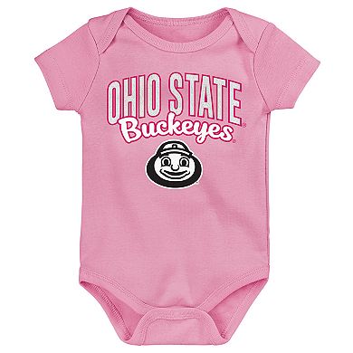 Girl's NCAA Ohio State Buckeyes Baby "Champ" Bodysuit 3-Pack