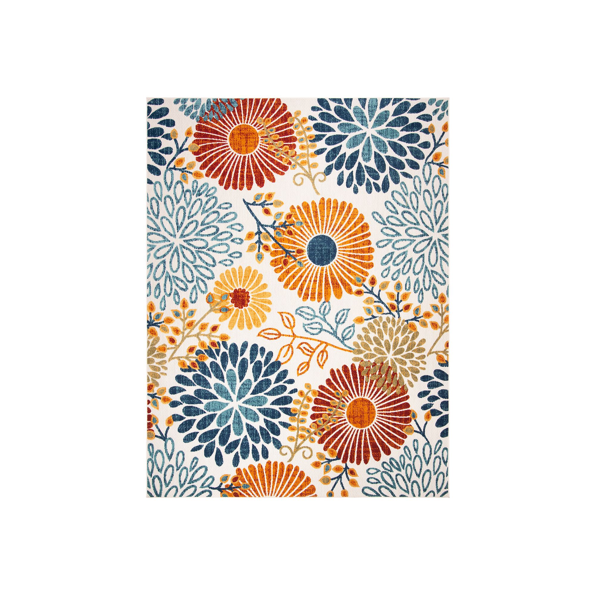 Safavieh Cabana Callie Rug Gray/Navy, Creme Red