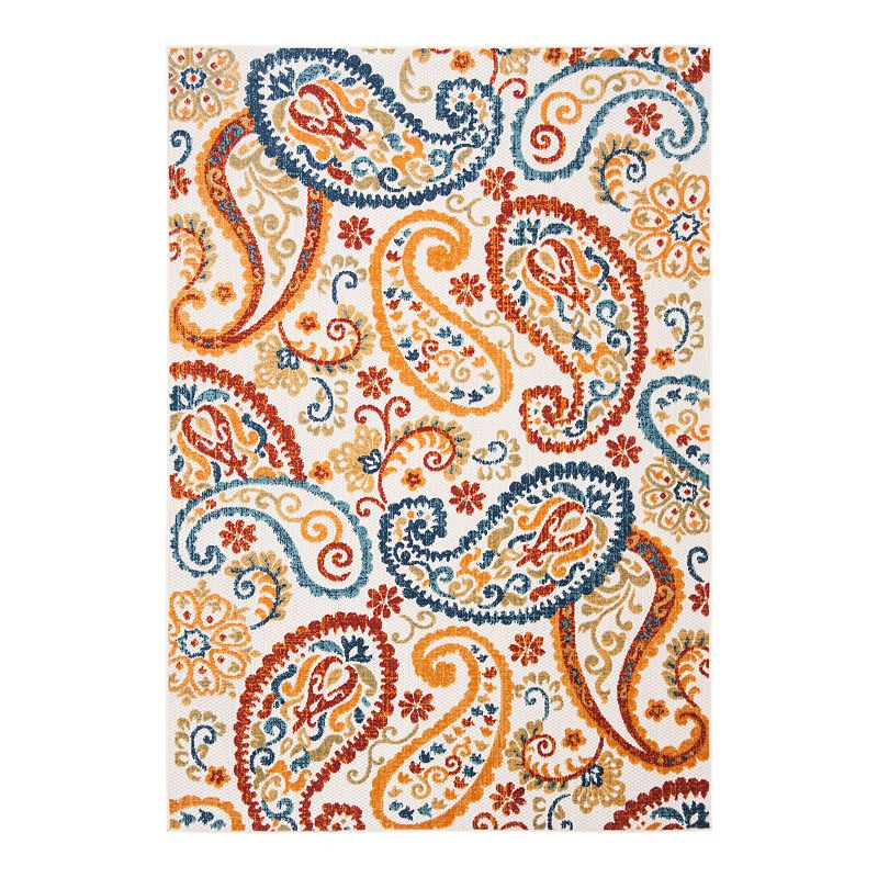 Safavieh Cabana Leona Rug Cream/Navy, White, 6.5Ft Sq