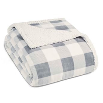 Eddie Bauer Mountain Plaid Sherpa Blanket