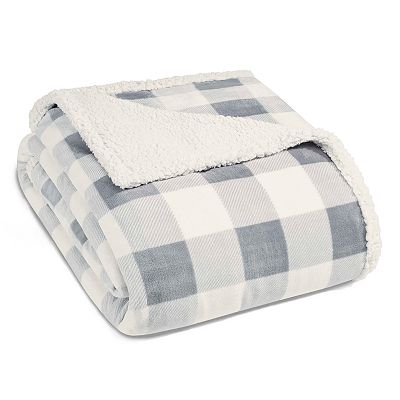 Eddie Bauer Mountain Plaid Sherpa Blanket