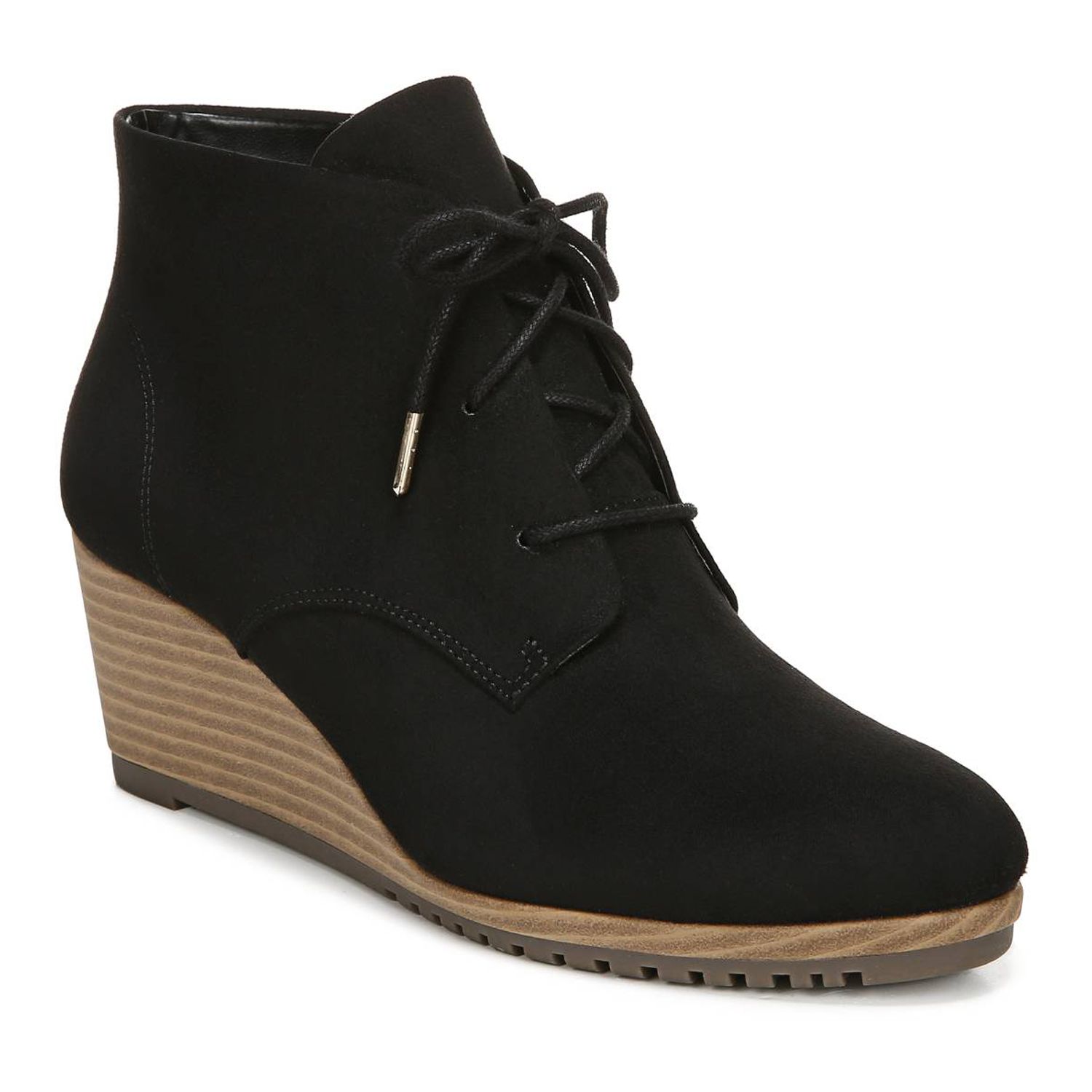 dr scholl's dakota wedge booties black