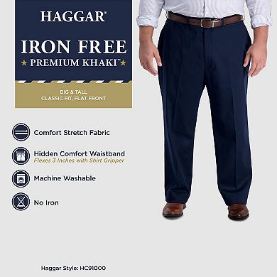 Big & Tall Haggar® Iron Free Classic-Fit Flat-Front Pants