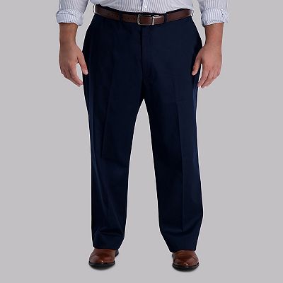 Haggar Men's Big & Tall Iron Free Premium Khaki Classic-Fit Flat Front Pant - Black