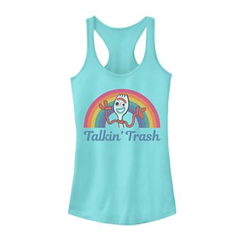 Juniors' Disney Pixar Toy Story 4 Rainbow Fork "Talkin' Trash" Tank Top