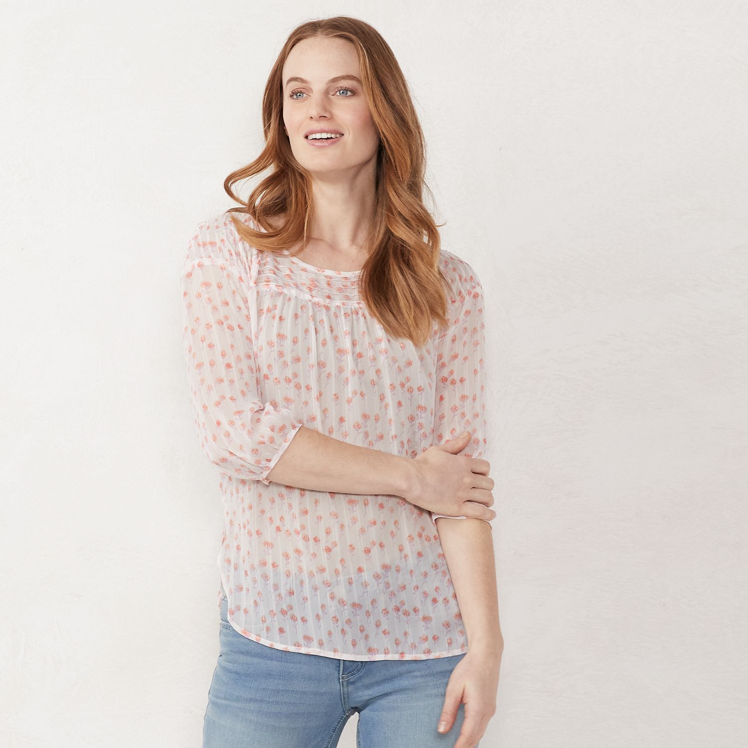 chiffon peasant top