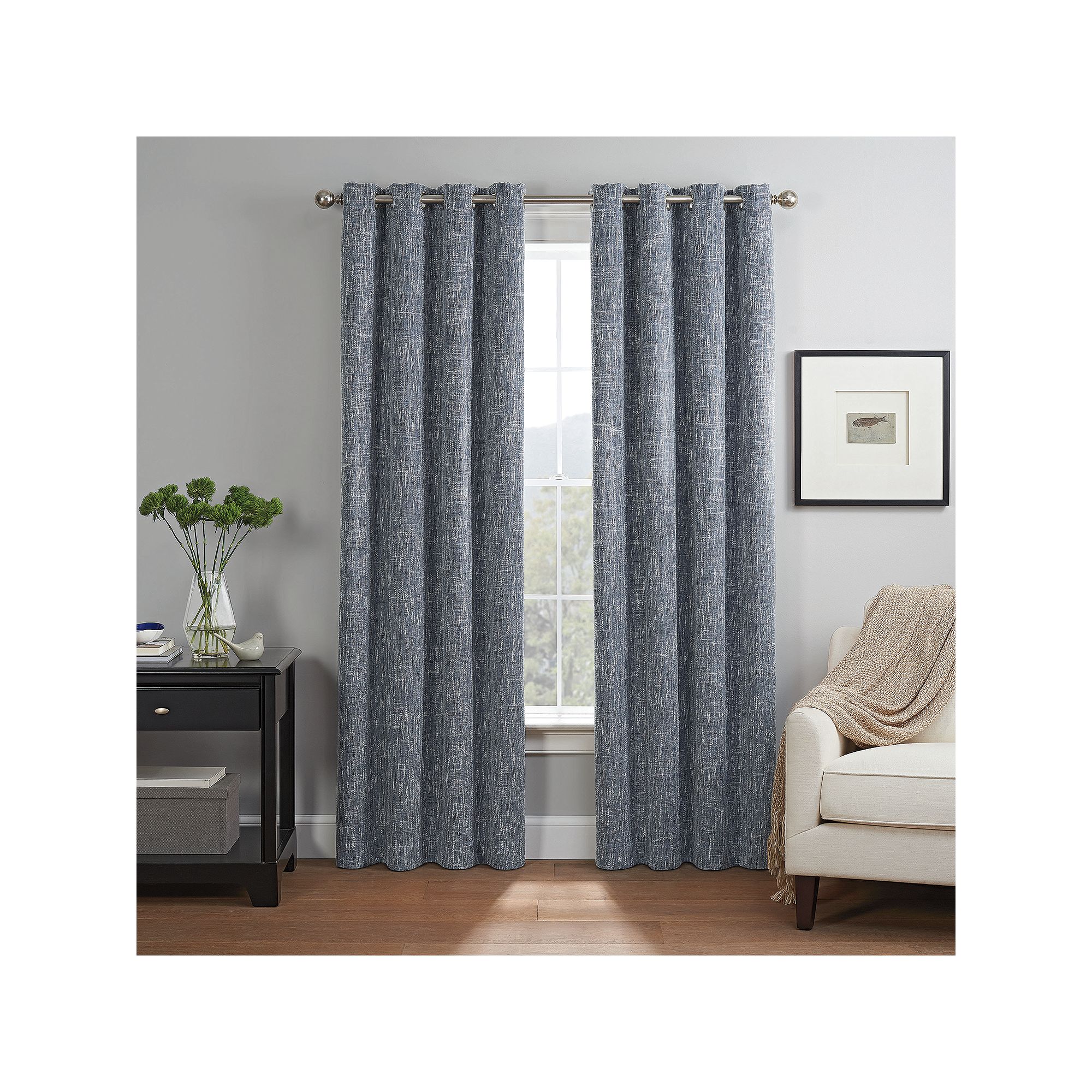 eclipse 2-Pack Absolute Zero Dean 100% Blackout Curtains, Blue