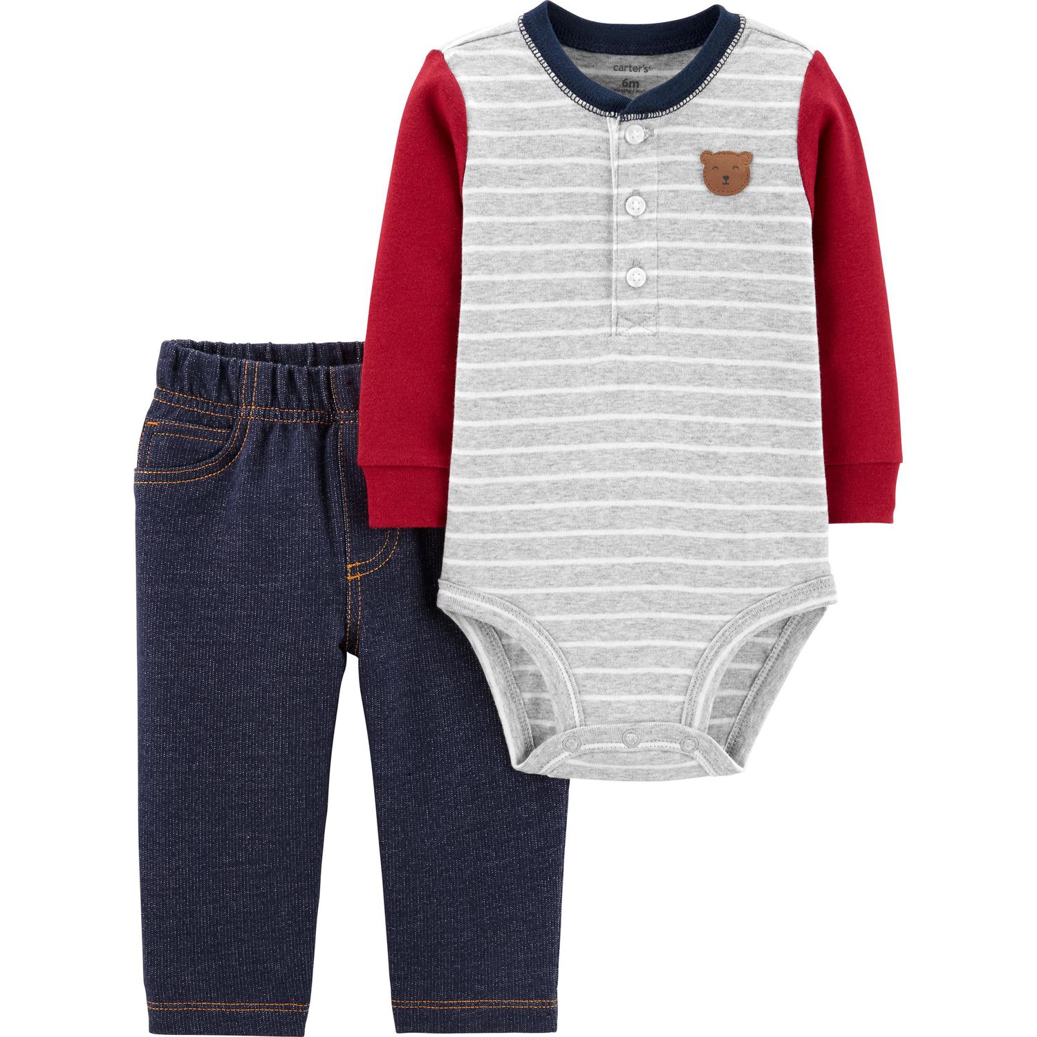 Baby Boy Carter's 2-Piece Bear Henley Bodysuit & Pants Set