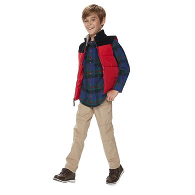 Boys 4-14 Carter's Plaid Twill Button-Front Shirt