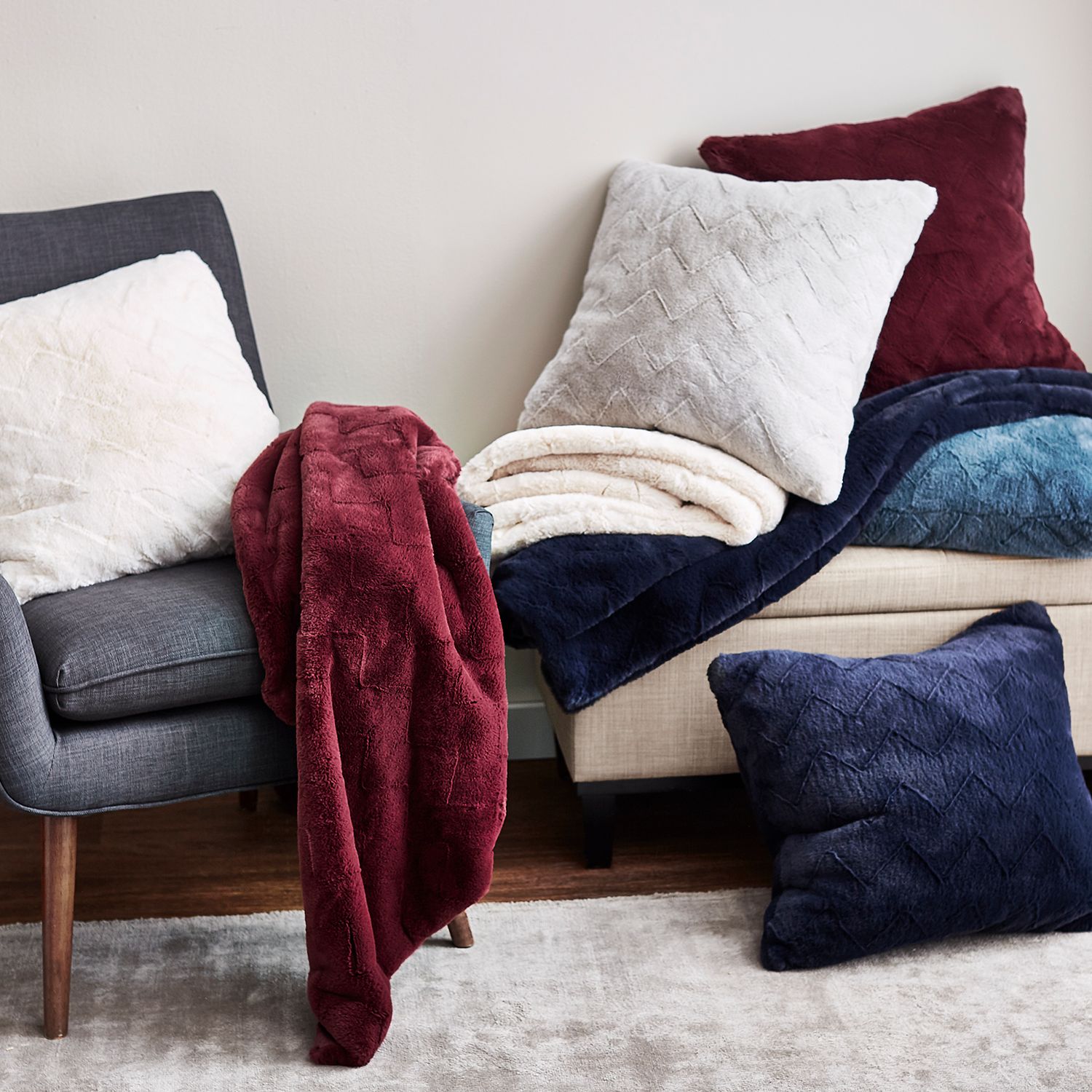 Scott Living Ultra Soft Chevron Plush Decorative Pillow