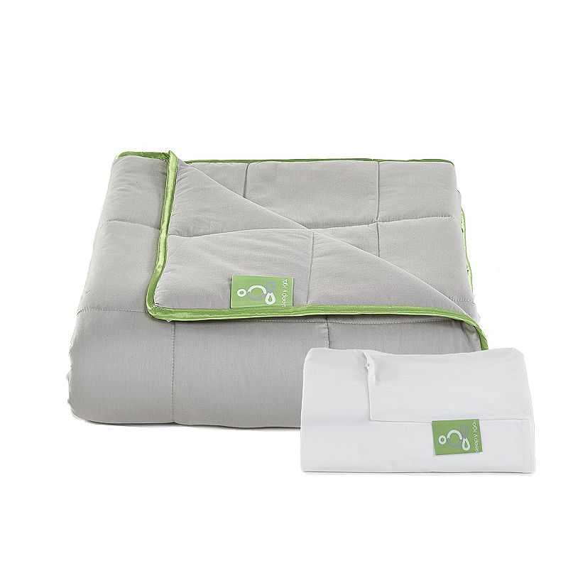 59668136 Sleep Yoga Weighted Blanket & Cotton Cover, Grey,  sku 59668136