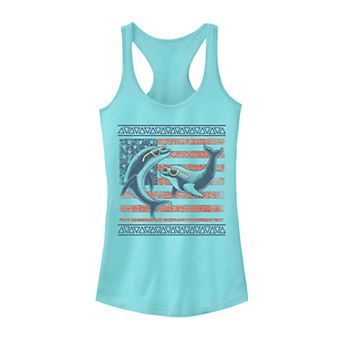 Juniors' Dolphins Wearing Sunglasses Tank Top