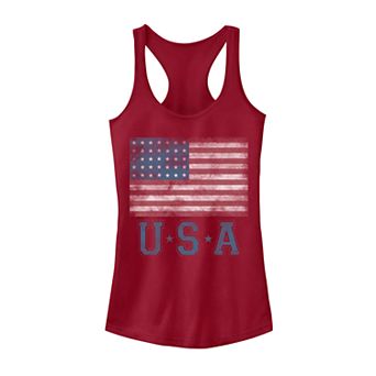 Juniors' USA Distressed Flag Tank Top