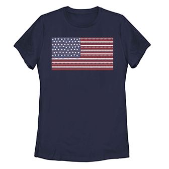 Juniors' American Flag Tee