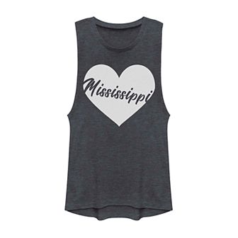Juniors' Mississippi Heart Graphic Muscle Tank Top