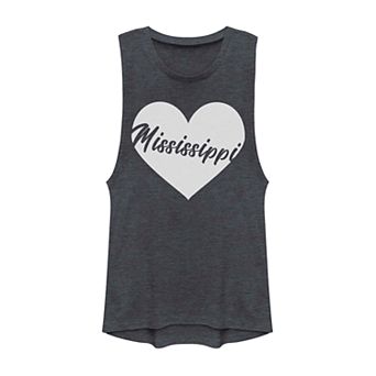 Juniors' Mississippi Heart Graphic Muscle Tank Top