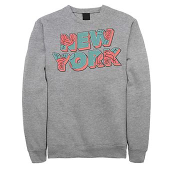 Juniors' New York Retro Rose Graphic Fleece Sweatshirt