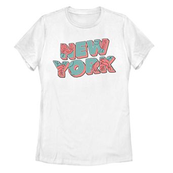 Juniors' New York Retro Rose Graphic Tee
