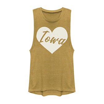 Juniors' Fifth Sun Iowa Heart Muscle Tank Top