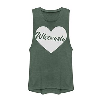 Juniors' Fifth Sun Wisconsin Heart Muscle Tank Top