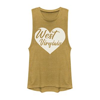 Juniors' Fifth Sun West Virginia Heart Muscle Tank Top