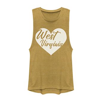 Juniors' Fifth Sun West Virginia Heart Muscle Tank Top