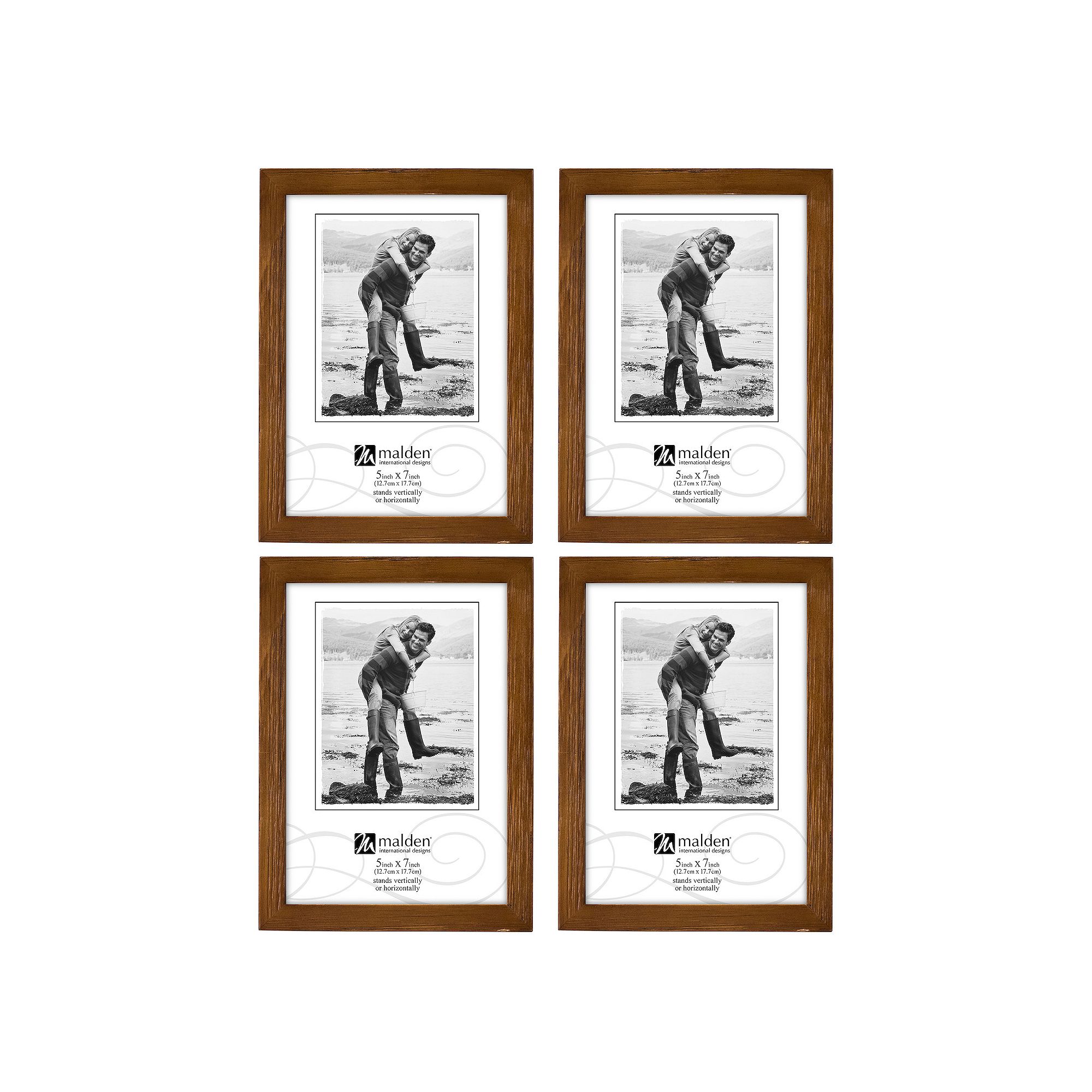 Malden Walnut 5 x 7 Frame 4-pc. Set, Brown