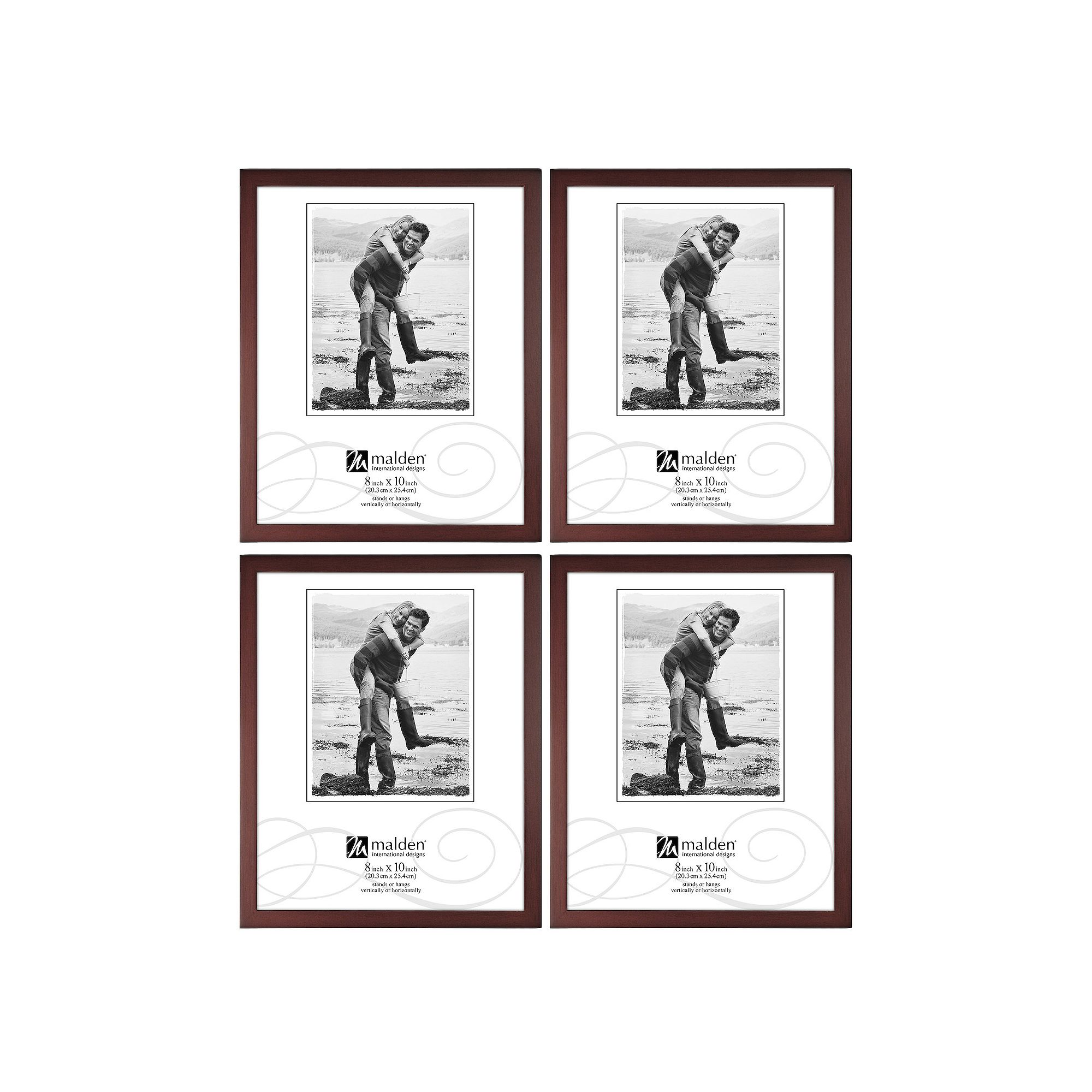 Malden Walnut 8 x 10 Frame 4-pc. Set, Brown