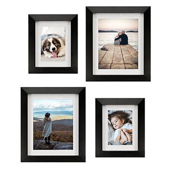 Malden Black Matted Wall Frame 4 pc Set