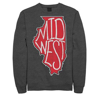 Juniors' Fifth Sun "Midwest" Illinois State Outline Fleece Sweatshirt