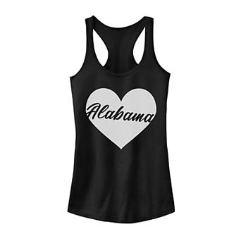 Juniors' Alabama Heart Tank Top