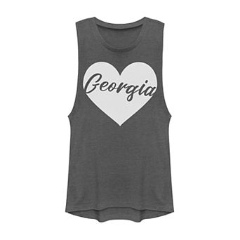 Juniors' Georgia Heart Muscle Tank Top