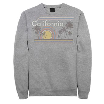 Juniors' California Retro Rainbow Palm Tree Fleece Sweater