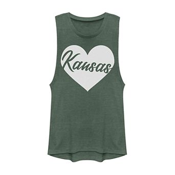 Juniors' Kansas Heart Muscle Tank Top