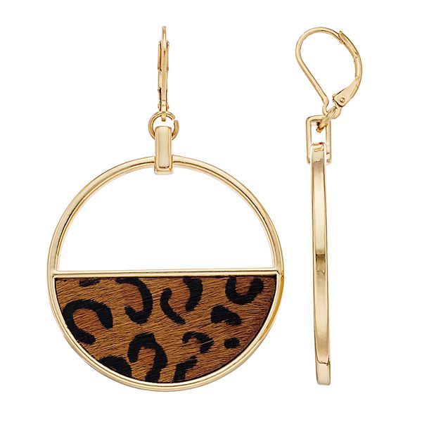 Cheetah hoop outlet earrings