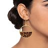 Nine West Cheetah Print Hoop Drop Earrings