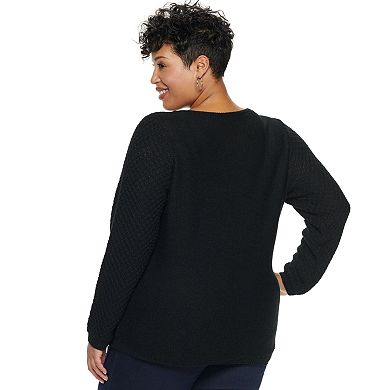 Plus Size Croft & Barrow® Portrait Neck Sweater