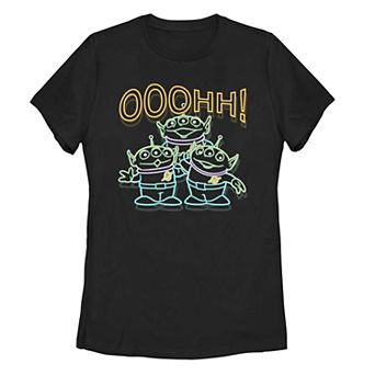 Juniors' Disney Pixar Toy Story Neon Aliens OOOHH Tee