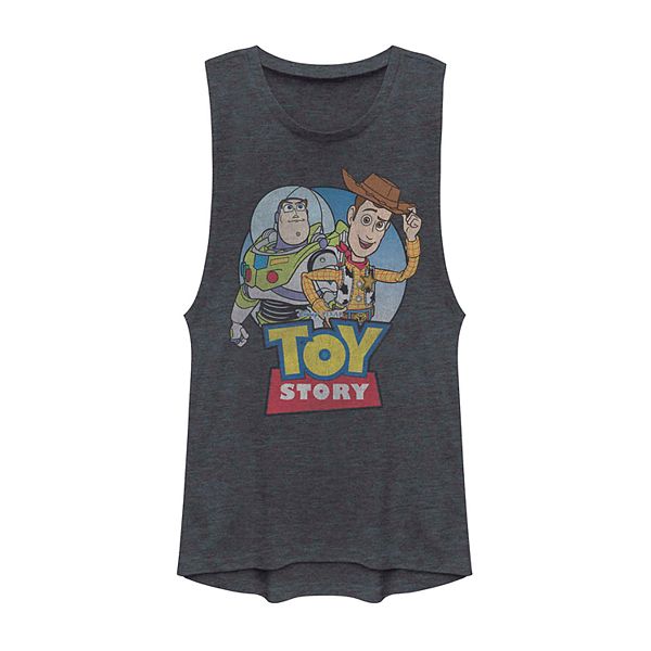 Juniors' Disney Pixar Toy Story Buzz And Woody Friends Muscle Tank Top