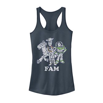 Juniors' Disney Pixar Toy Story Buzz Woody And Bullseye FAM Tank Top