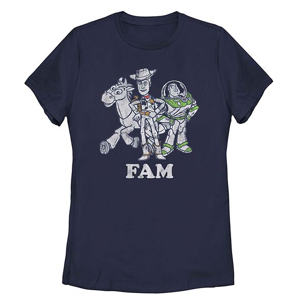 Juniors' Disney Pixar Toy Story Buzz Woody And Bullseye FAM Tee