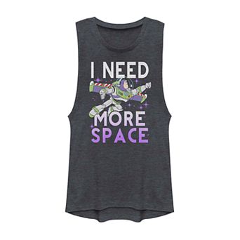Juniors' Disney Pixar Toy Story Buzz Lightyear I Need More Space Muscle Tank Top